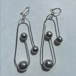 Modern Artisan Silver Dangle Earrings